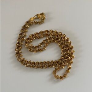 VTG 1960's-70's Napier MCM Twisted Gold Tone Chain Necklace
